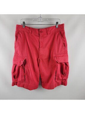 Polo by Ralph Lauren Shorts Men 34 Red Vintage 10" Inseam Cargo Short 67 Chino